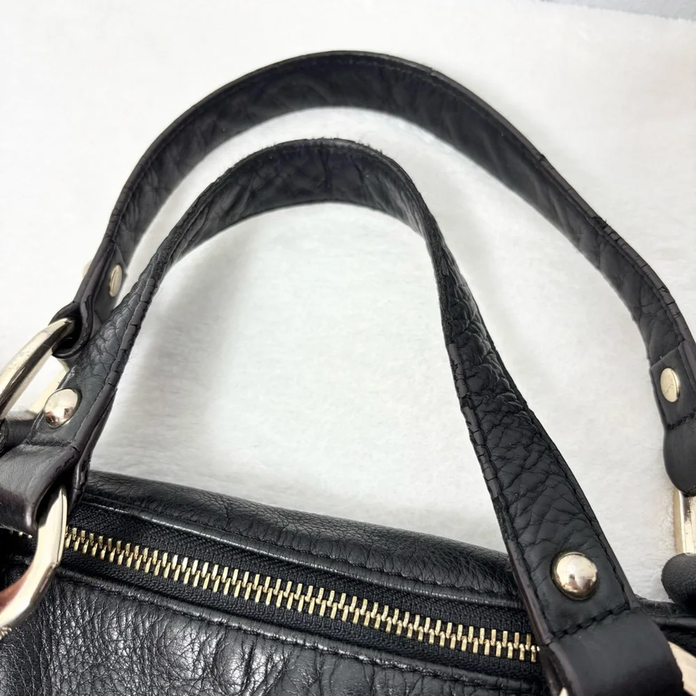B Makowsky Large Black Genuine Leather Handbag‎ Lombard Satchel